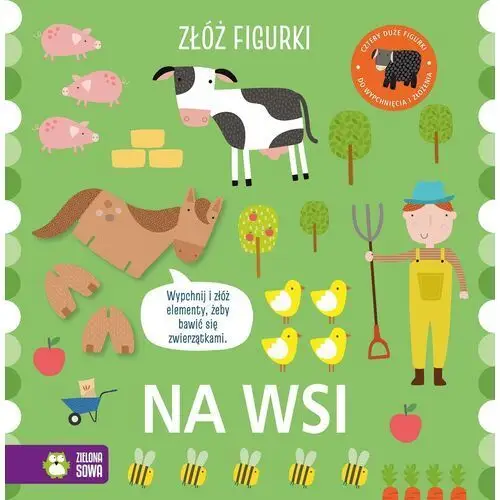 Zielona sowa Na wsi. złóż figurki