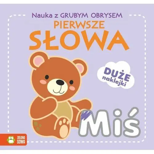 Zielona sowa Pierwsze słowa. nauka z grubym obrysem