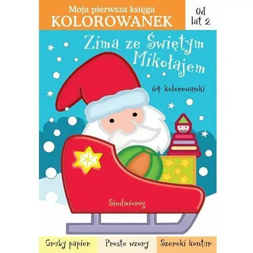 Zima ze Świętym Mikołajem. 64 kolorowanki